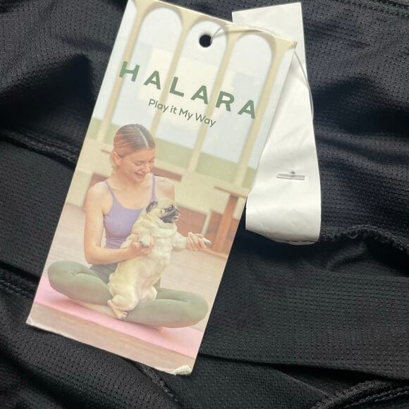 Halara Ruched Skirt Shine Size Large NEW Black Attached Shorts Athleisure Comfy - Picture 5 of 5